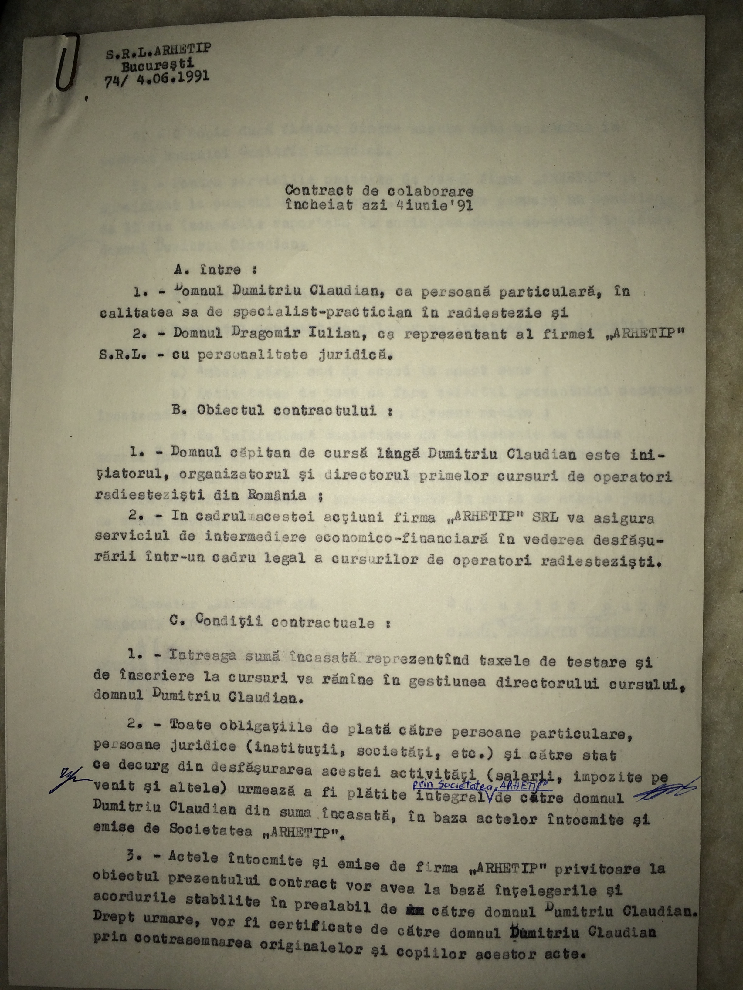 contract de colaborare fila 1